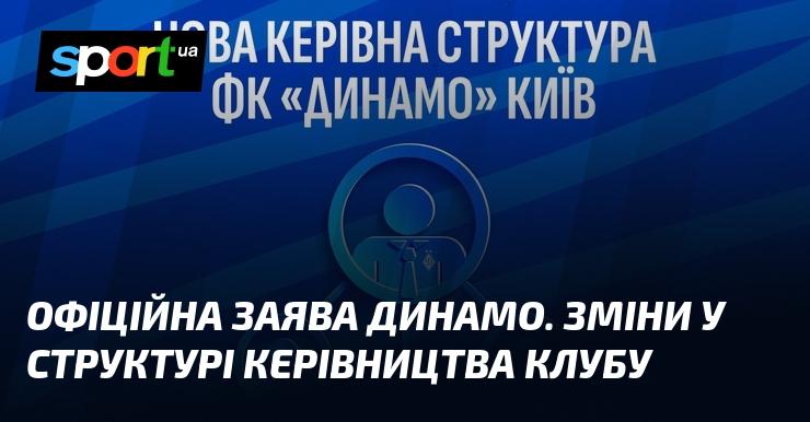 Офіційне повідомлення від Динамо: оновлення в управлінській структурі клубу.